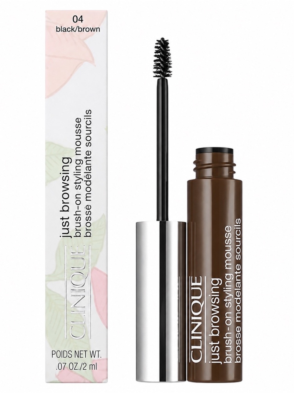 CLINIQUE JUST BROWSING BRUSH-ON STYLING MOUSSE IN 04 BLACK/BROWN 2ML - BNIB